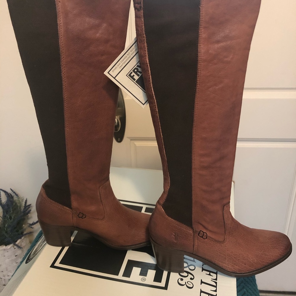Frye Janis Gore Tall boots in Whiskey sz 9.0
